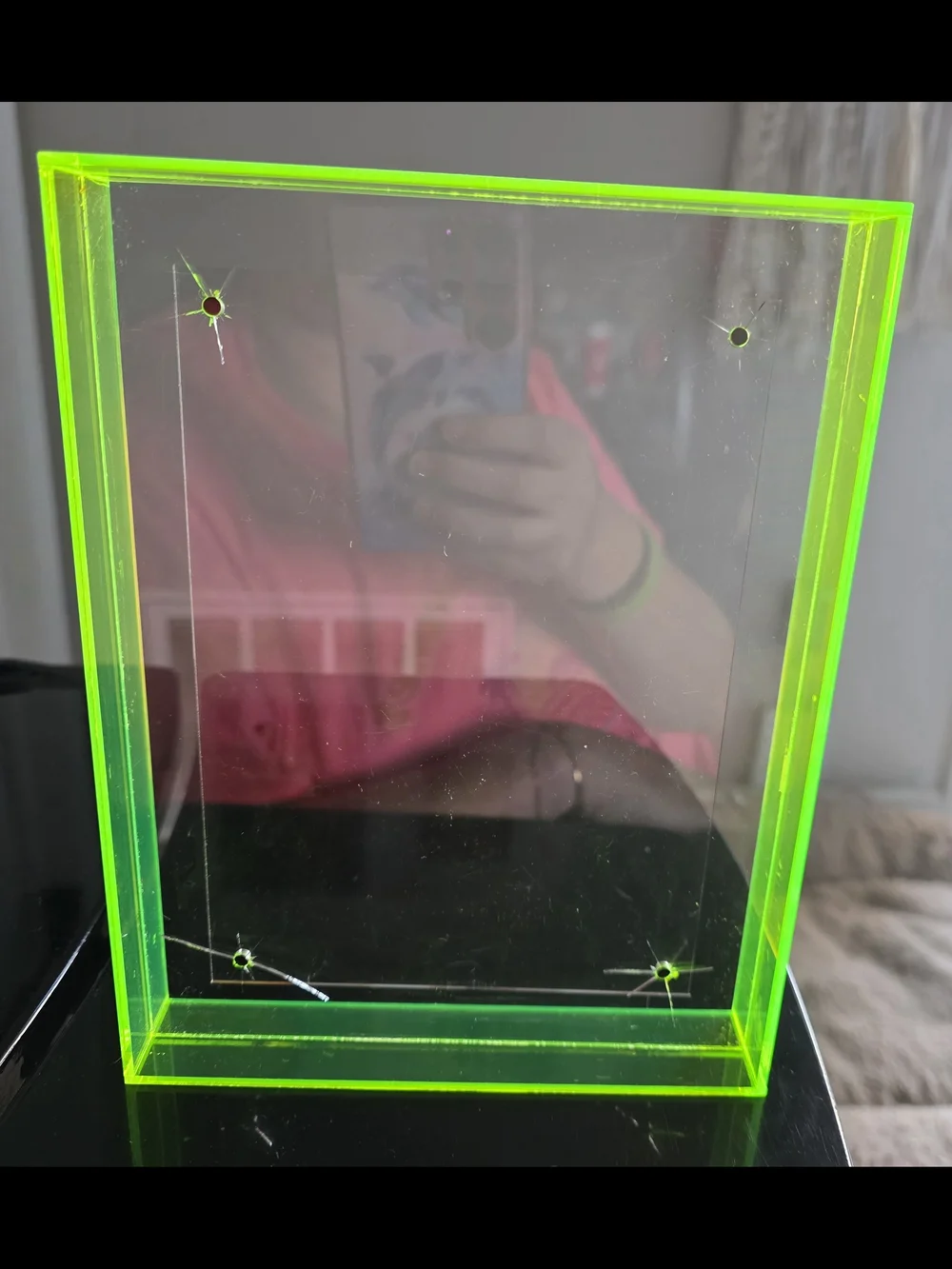 Neon Green Clear Acrylic Phone Display Stand - Universal